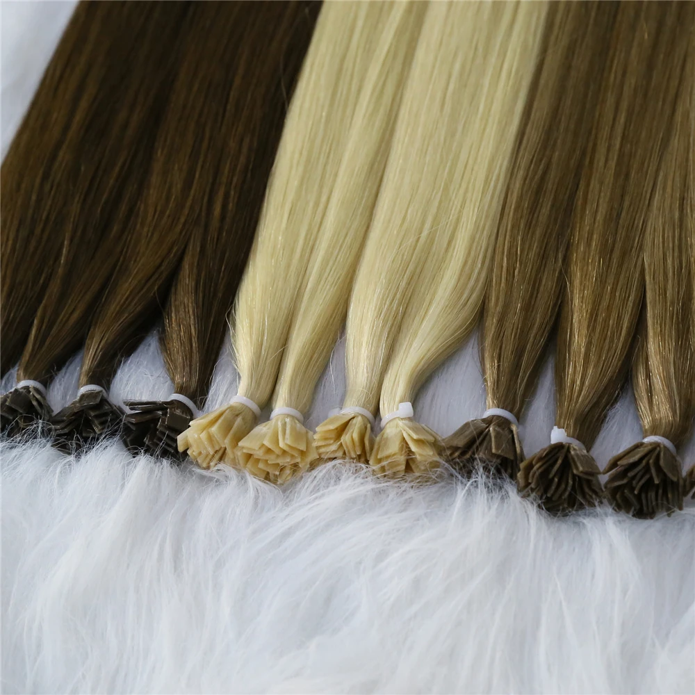Human Hair Extensions Straight Flat Tip Keratin Capsule 50pcs/Set 12-26inches human hair extension