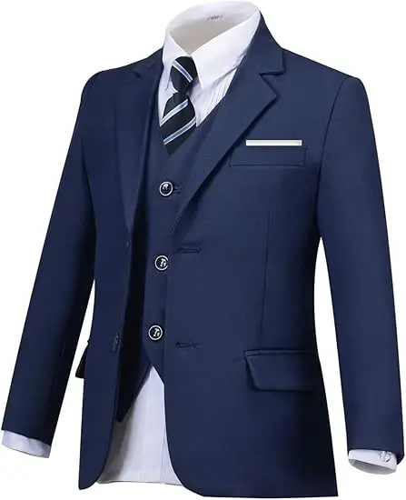 الأولاد أسود أزرق 4 قطعة/مجموعة سترة سترة السراويل...