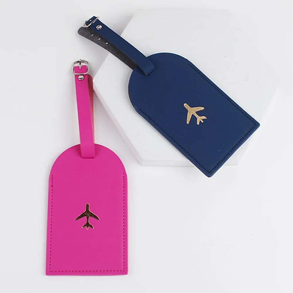 Portable PU Leather Luggage Tag - Travel Accessory for Name and Address Display