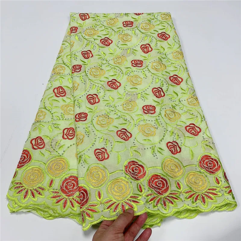 

Швейцарская Кружевная Ткань 5 ярдов, тяжелая вышивка бисером, африканские 100% хлопковые ткани, швейцарская вуаль, кружево, популярный Дубайский стиль 3L071401