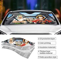 Car Windshield Sun Shade One Piece Anime Foldable Car Sun Visor Windshield Sunshade for Car Accessories