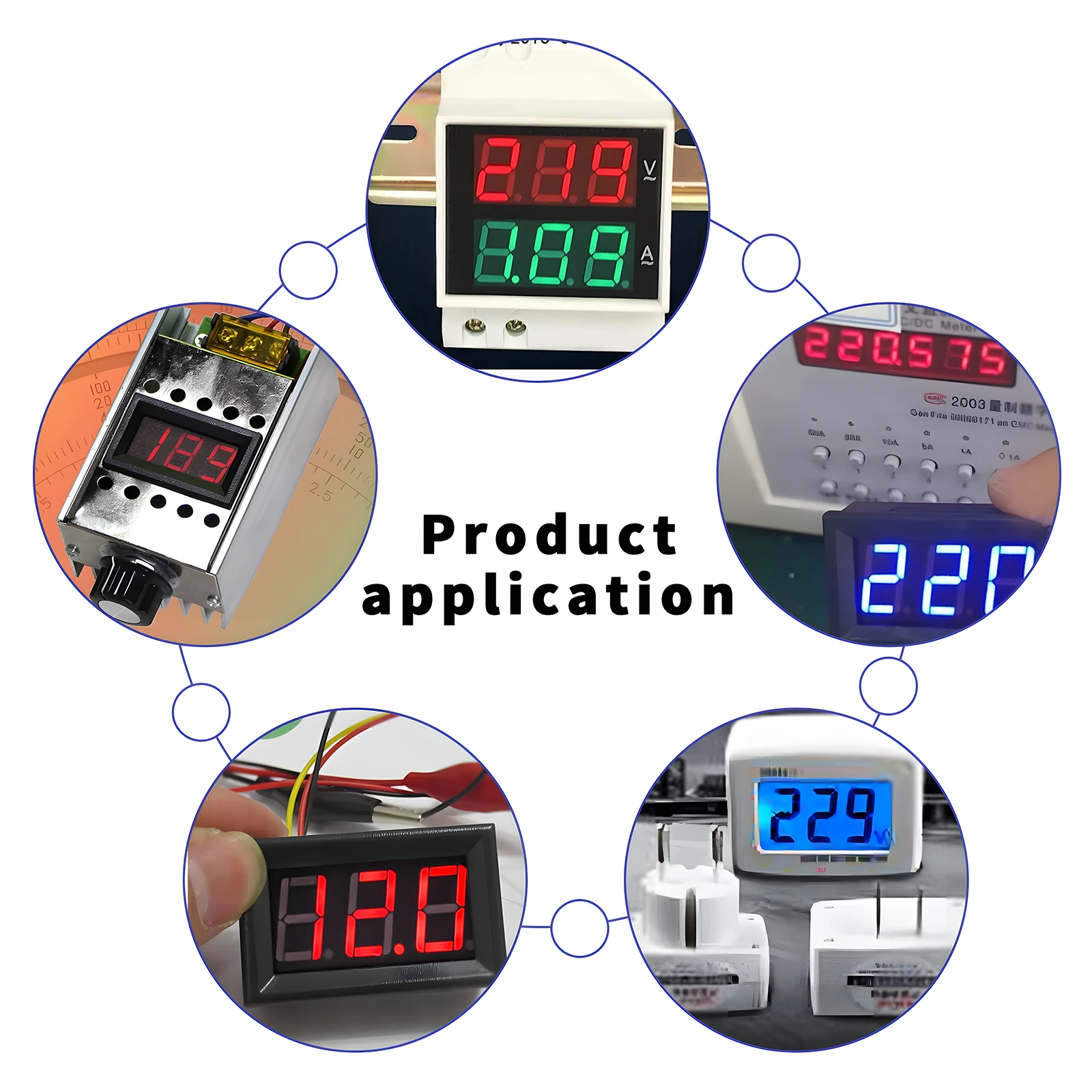 Digital Mini Voltmeter Voltage Display DC 5V to 120V LED Display Panel Voltage Tester Meter Monitor for Electromobile Motorcycle