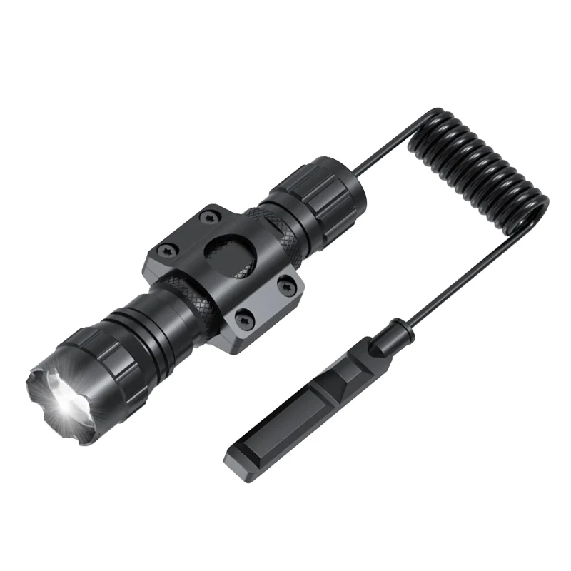 Mlok 전술 손전등, 1200 루멘 LED 소총 무기 라이트, 로우 프로파일 M 시스템 손전등 마운트, 압력 스위치