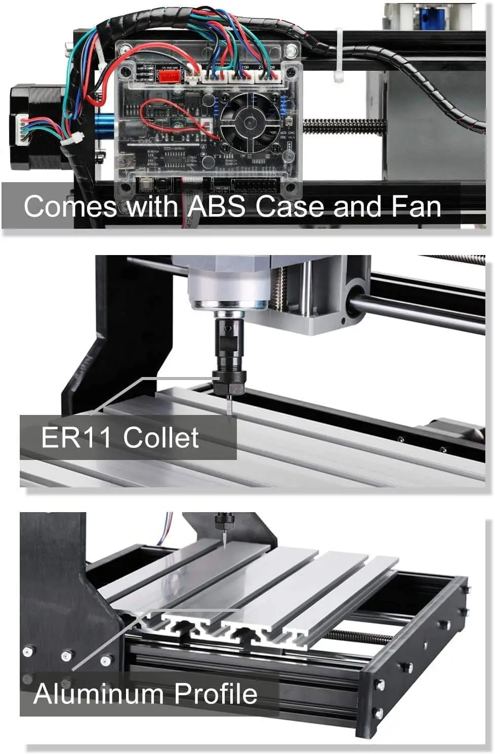 3018-PRO CNC Router Kit with GRBL Control for 3-Axis Engraving and Milling in Plastic, Acrylic, PCB, PVC, and Wood