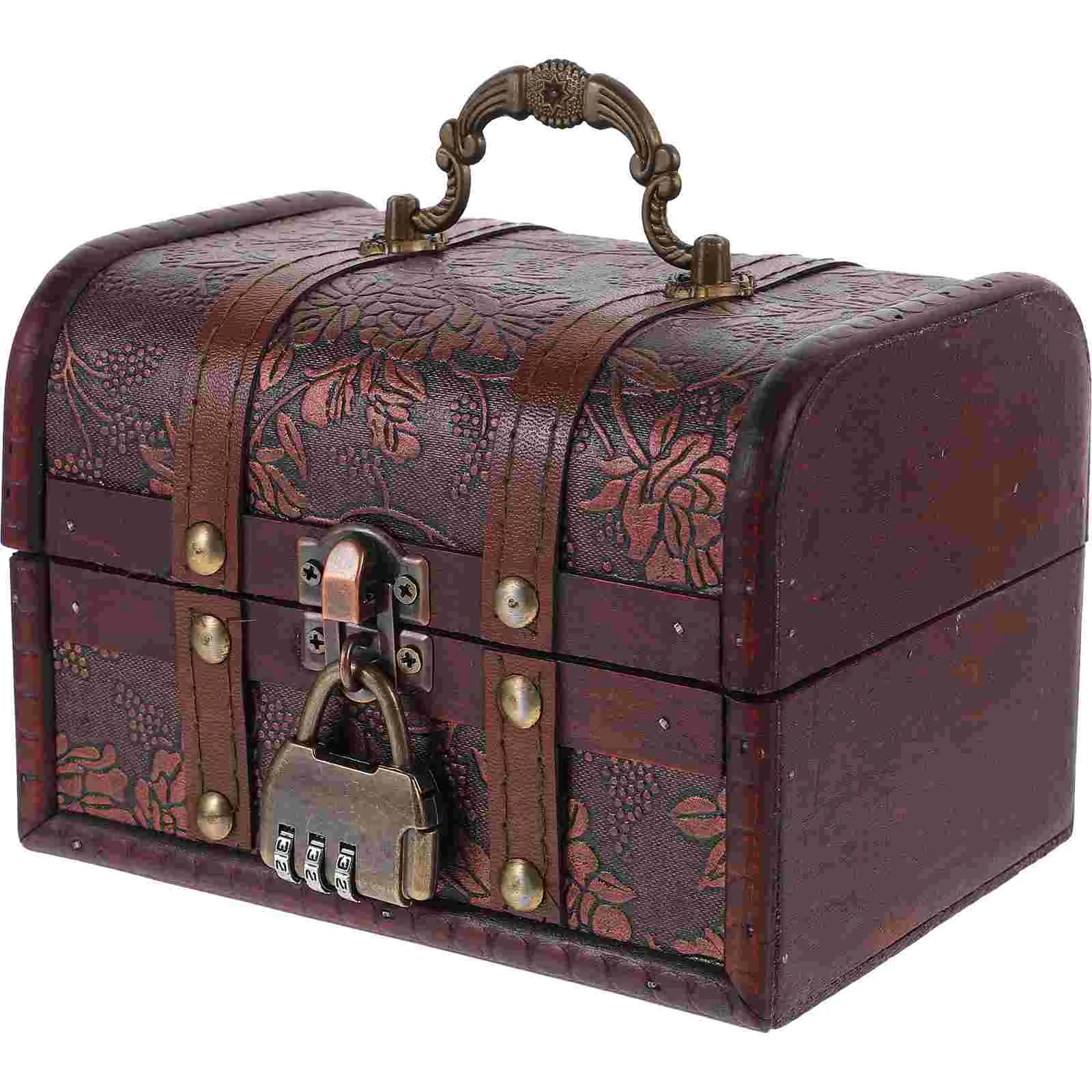 Trinket Chest Pirate Photo Storage Box Wood Candy Case Wooden Storage Jewelry Holder Trinket Boxes 3