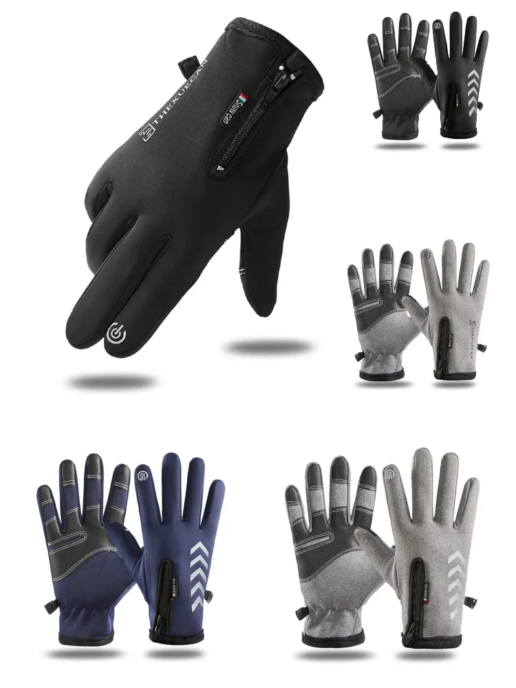 Sports Gloves Warm Gloves Waterproof Gloves Motorcycle Gloves Winter Thermal Fleece Lined Winter Water Resistant Skin-friendly Touch Screen Outdoor Moto Riding Ski Gloves