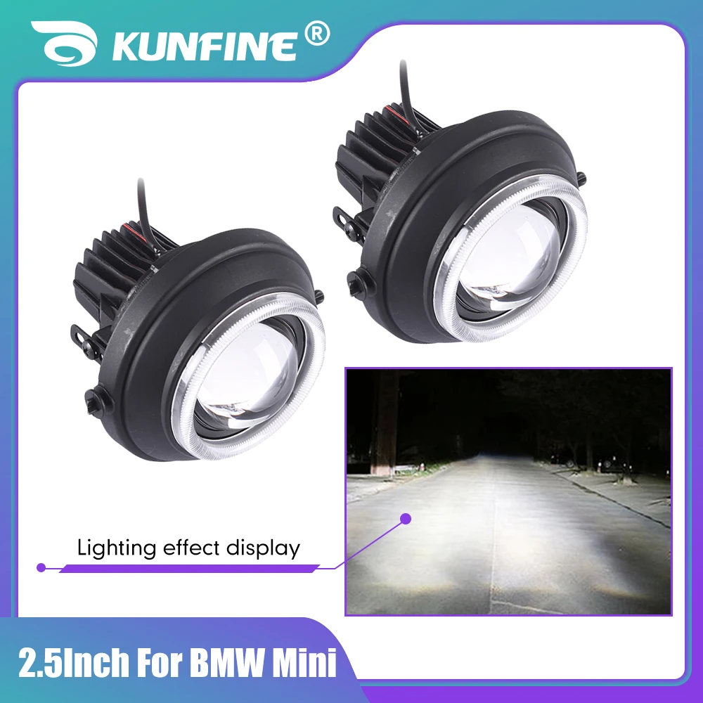 

2.5'' Pair of Bi-Xenon HID Car Fog Light Projector Lens Kit For BMW MINI Mazda Car Headlight High Low Beam Green Lime Light