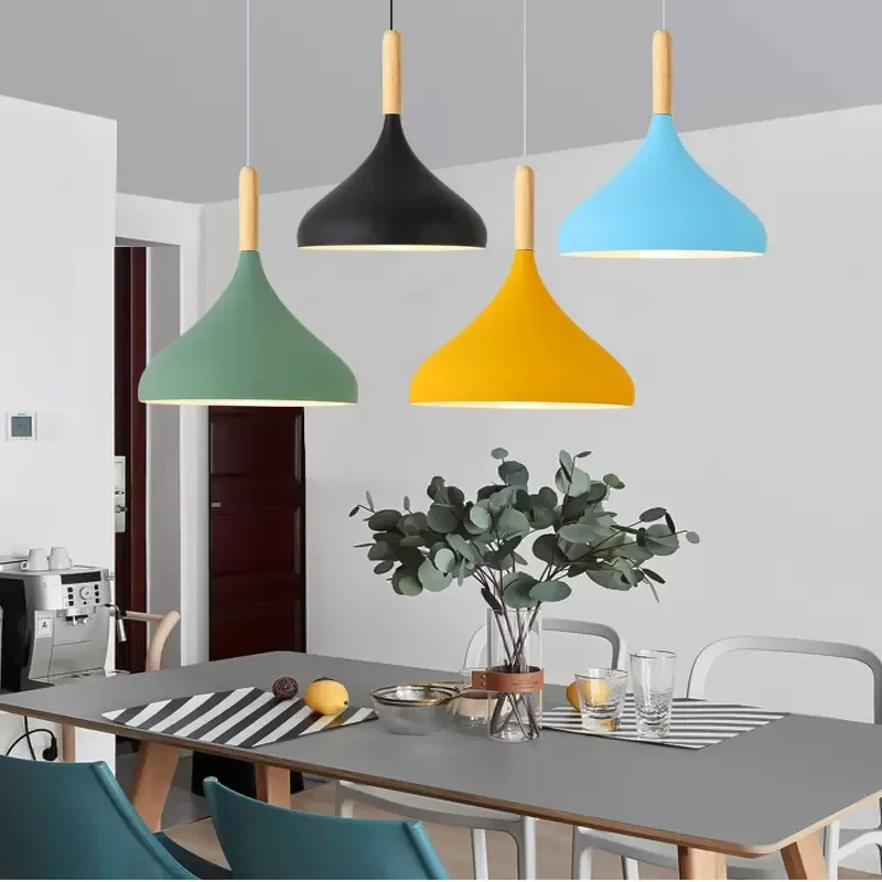 

Modern LED Pendant Lights Creativity Macaroon Color Chandelier Restaurant Hanging Lamps Nordic Bedroom Living Room Kitchen Light