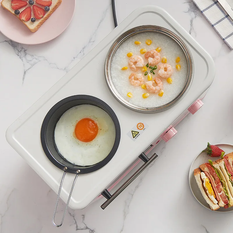 Household Electric 4 in 1 Breakfast Machine Mini Bread Toaster Baking Oven Omelette Fry Pan Hot Pot Boiler Food Steamer 6