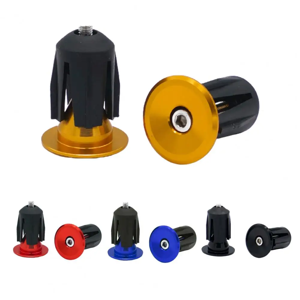 

Lightweight 2 Pcs Handlebar End Plugs Wear-resistant For Mountain Road Bike Aluminum Alloy Rust-Proof Grip Cover Bicycle Supply