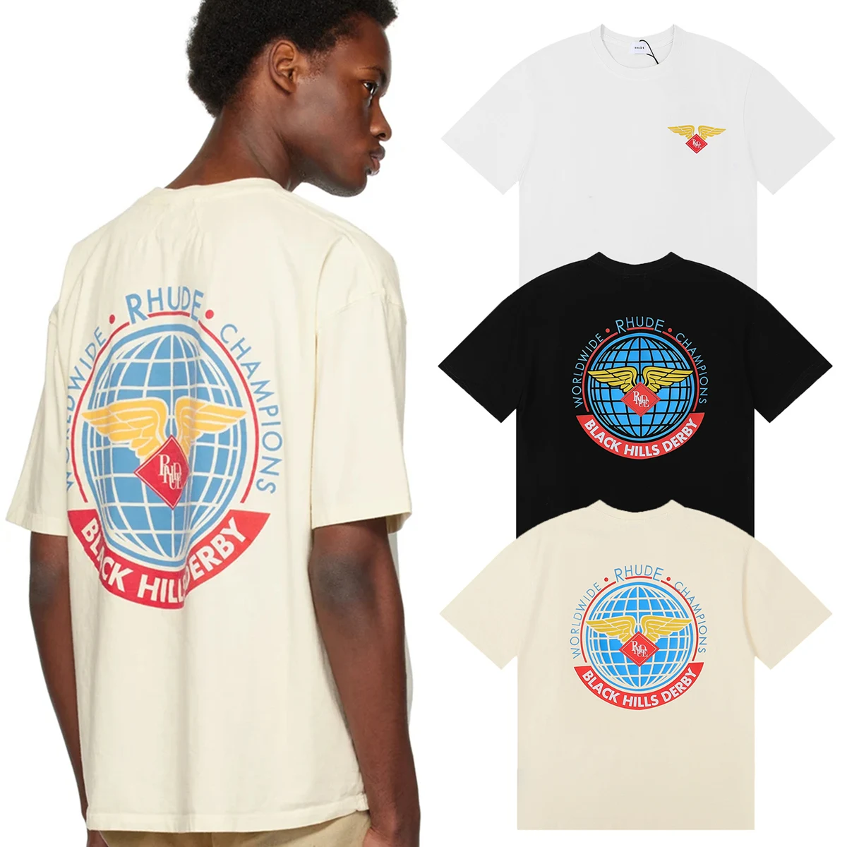 

Yao888 World map Worldwide Graphics Print Pure Cotton Summer Men Clothing Casual Streetwear Baggy Unisex T Shirt For Men