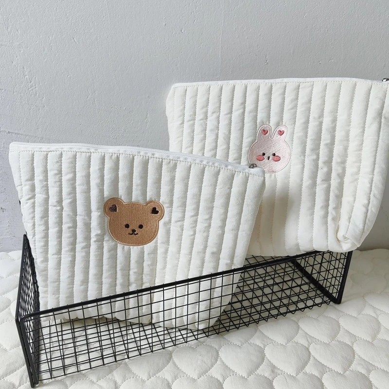 New Mommy Bag Cute Print Embroidery Mommy Bag Zipper Newborn Baby Diaper Nappy Pouch Travel Stroller Storage Bags