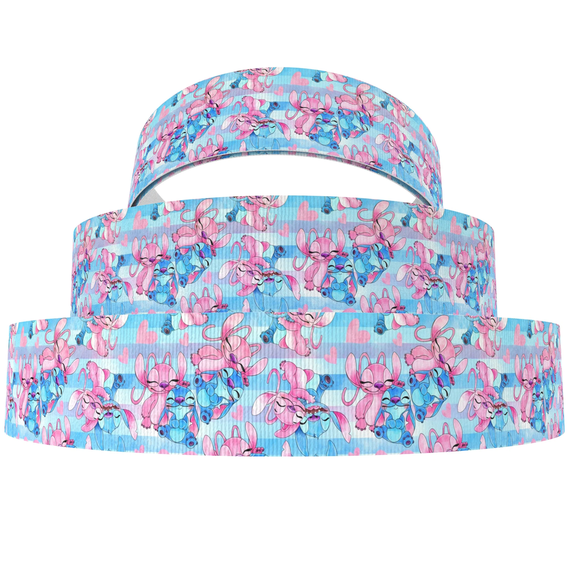 Grosgrain Ribbon Disney 5 Yards Multi Size Lilo And Stitch Marie Cat Printed For Hairbows DIY Craft Supplies Cartoon Ribbons
