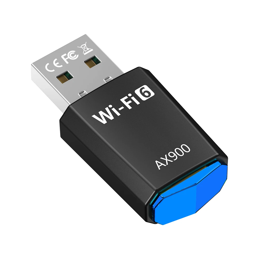 AX900 WiFi6 Smart Network Card Dual-Band Driver-Free Wireless Network Card 900Mbps USB Network Card 2.4G&5GHz for Win 7/10/11
