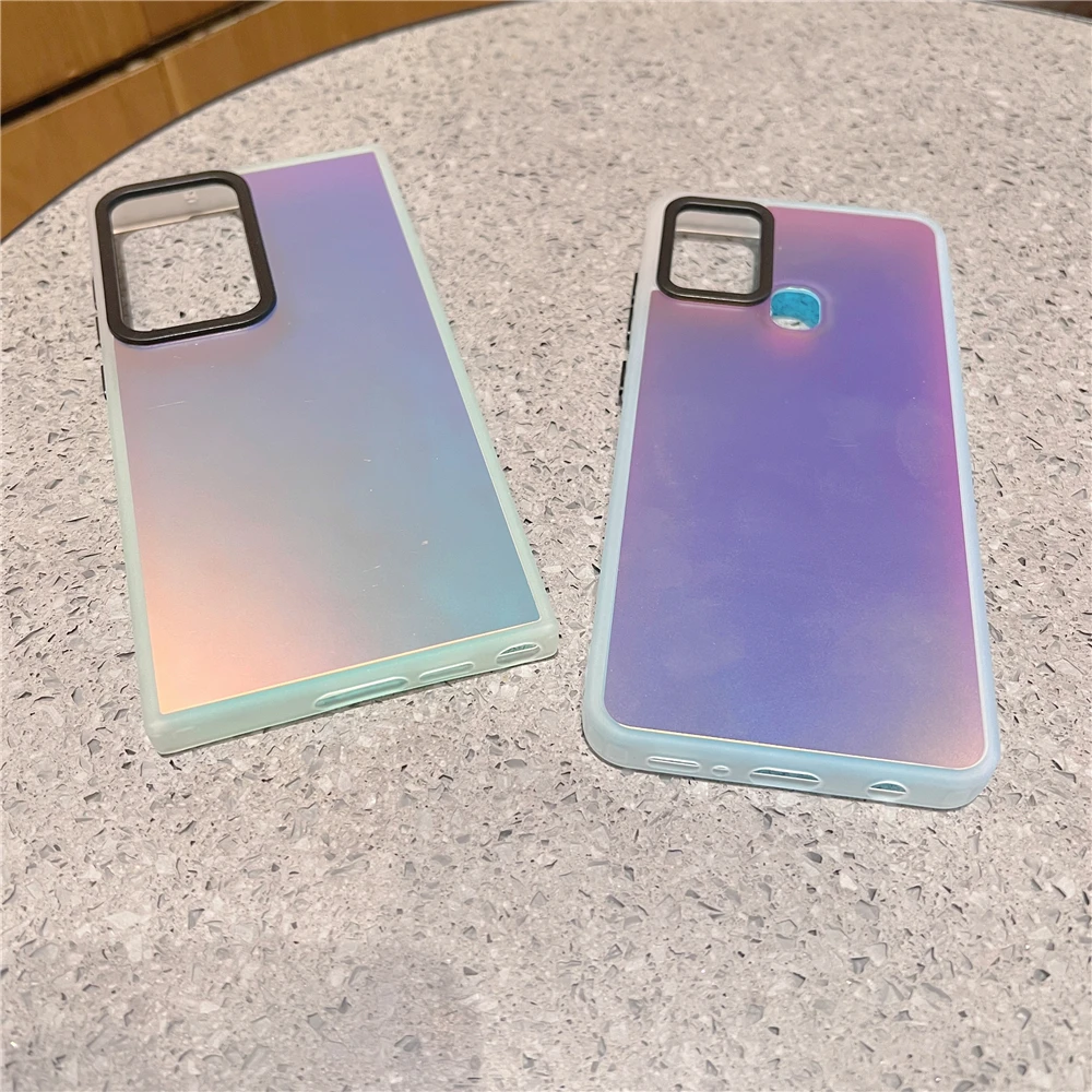 Gradient Laser Matte Handyhülle für Samsung Galaxy S23 S22 Ultra Plus S21 S20 FE A54 A34 A14 A53 A52 A23 A24 Note 20_voghion.com