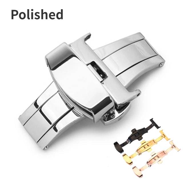 Fibbia Da Uomo Squisita Cinturino In Acciaio Inox Farfalla Deployment Chiusura 12 14 16 18mm 20mm 22mm 24mm 26mm ACC-Shaped Bracelet Bracelet Bracciale In Metallo Cinturino In Metallo Facile Da Indoss - Foto 4