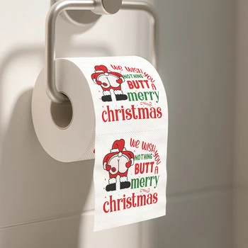 Christmas Toilet Roll Paper Happy 2026 New Year Christmas Supplies Xmas Tissue Roll Napkin Kitchen Tool Home Decoration New Year 1