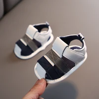 SAMITA 0-18M Kids Newborn Baby Boys Fashion Summer Soft Crib Shoes First Walker Anti Slip Sandals Shoe 6