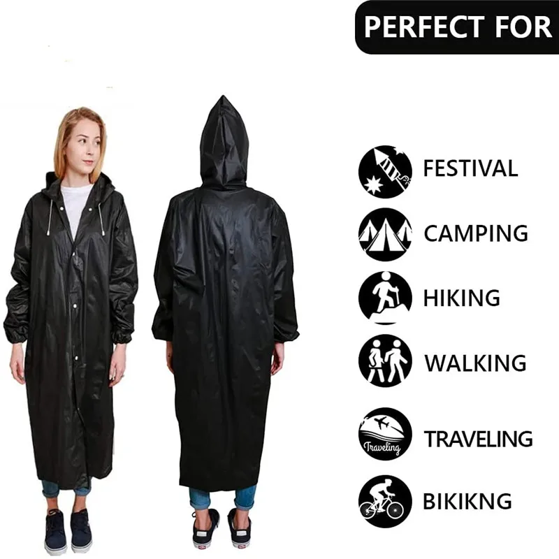 EVA Long Raincoat Unisex Male Women Rain Coats Poncho Suit Jacket Tourist Bike Ladies Running Hooded Hiking Rainwears Waterproof raincoat poncho