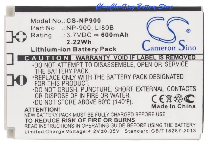 Batteria Cameron Sino 600Mah Per Minolta Dimage E40, Dimage E50, Per Minox Dc 4211, Dc 5222, Dc 6311, Dc6011