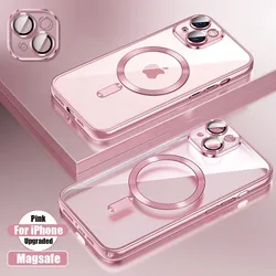 Ultrathin Silicone Magnetic Case with Lens Protection - Pink - iPhone 14 (Pink)