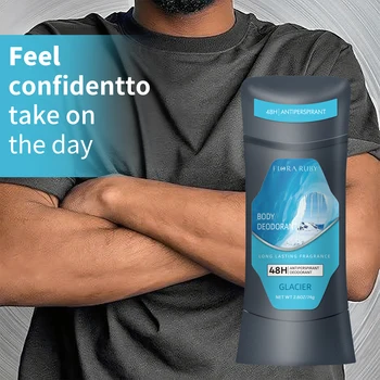 Men's Deodorizer Stick 72 Hour Odor Control Removing Odor，Armpit Antiperspirant Refreshing Aroma Whole Body Care Cream 74g 1