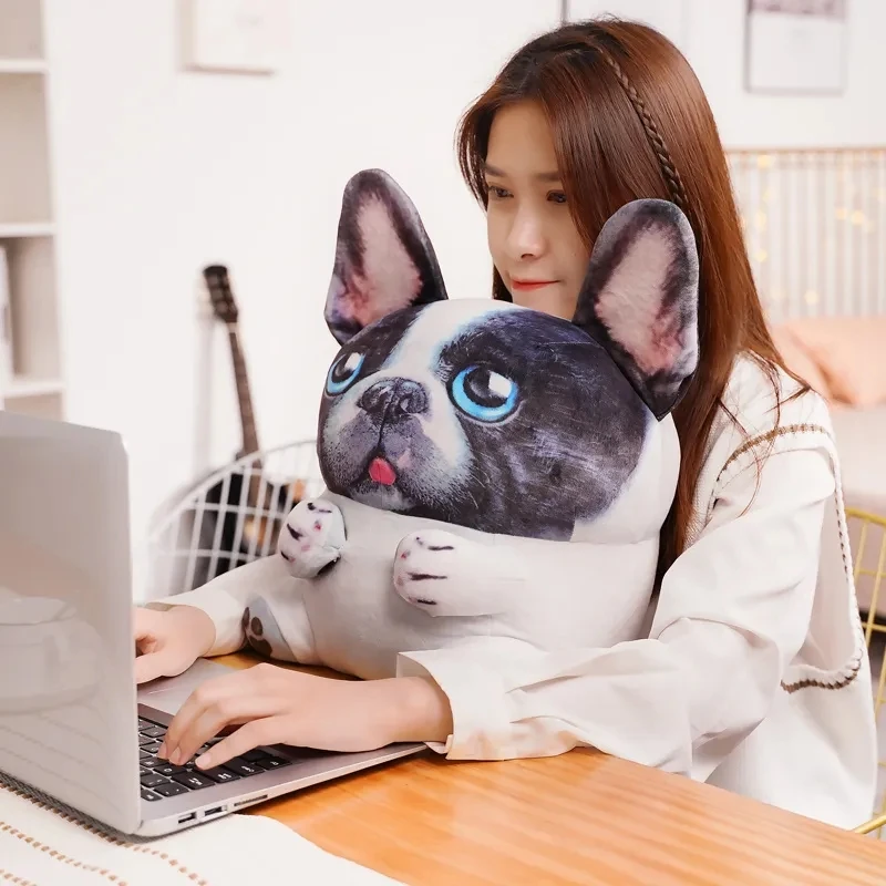 1pc 3D Simulation Cuddly French Bulldog Plush Toys Stuffed Animal Plush Dog Doll Pillow Soft Peluche Kids Girls Gift
