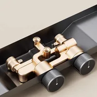 ห้องน้ําก๊อกน้ําชุดทองเหลืองดิจิตอลแสดงสีขาวสีเทาอ่างอาบน้ําก๊อกน้ําสไตล์แผ่นใหญ่ Thermostatic สไตล์ Slid Bar 6