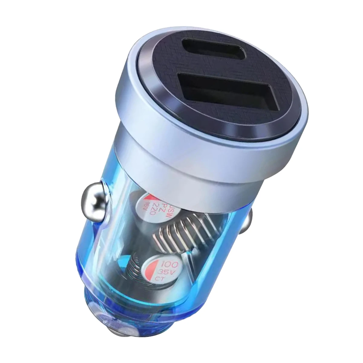 

Автомобильное зарядное устройство PD30W + QC18W с двумя USB-портами, 12-24 В