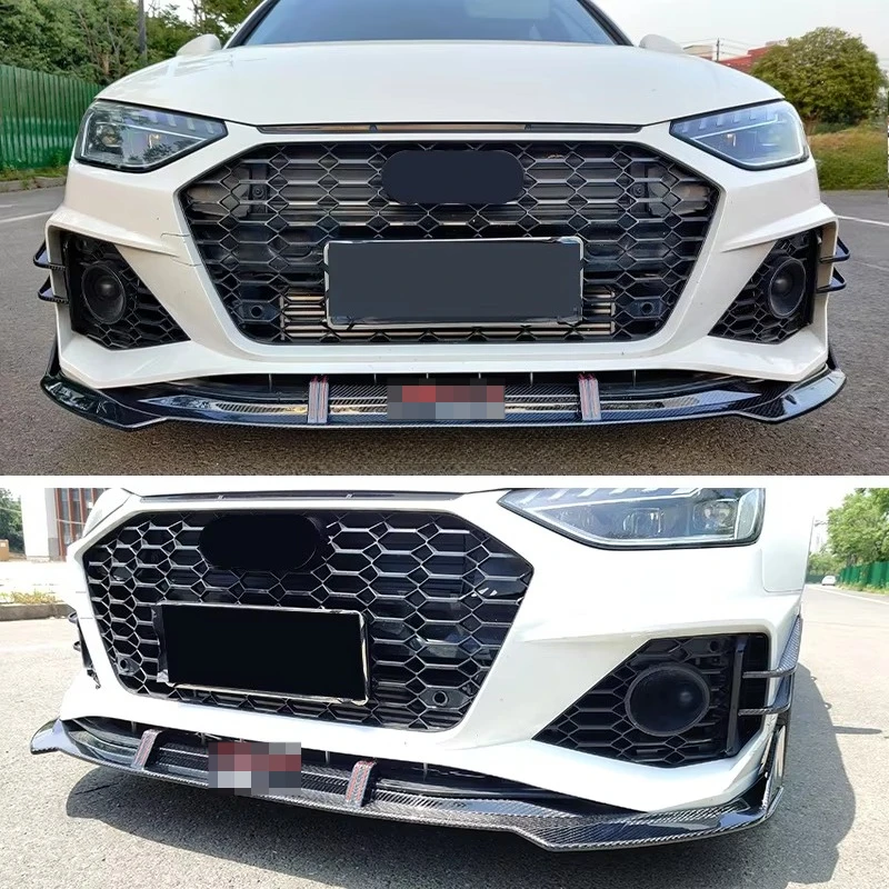 인기 판매 카본 파이버 차체 키트 아우디 A4 A4L 2020-2021-2022용 프론트 범퍼 립 스플리터