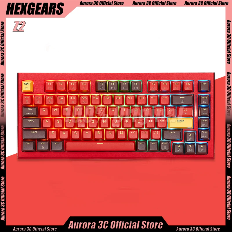 

HEXGEARS Z2 Mechanical Keyboard 3 Mode Wireless 2.4G Bluetooth Keyboard Rgb Hot Swap 82 Keys Custom Esport Gaming Keyboard Gift