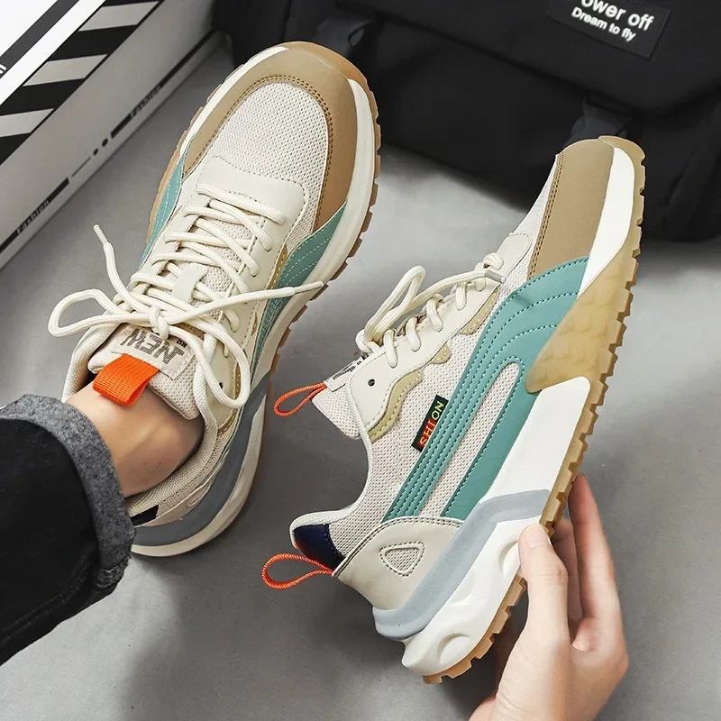 Men's Casual Sport Shoe Comfortable Breathable Mesh Running Shoes Non-slip Wear Resistant Vulcanize Shoe Trend Men Flats Trainer 4