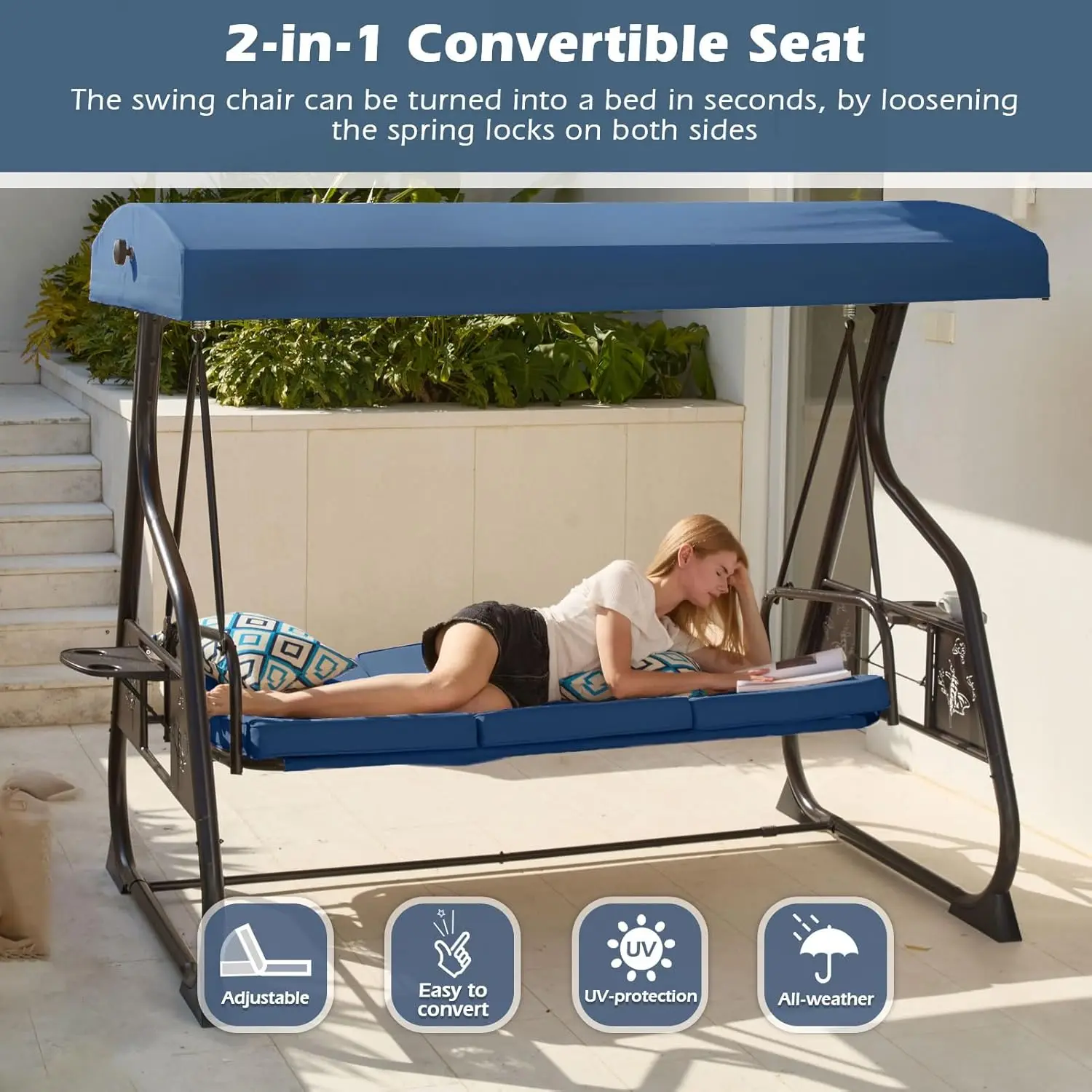 3-Seat Patio Swing 2