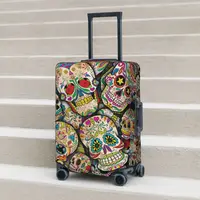 Sugar Skull Suitcase Cover Halloween Style Cool Travel Flight Practical Luggage Accesories Protector 1