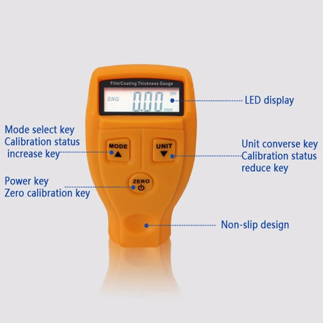 0-2000UM High-präzision Digitale Hintergrundbeleuchtung LCD Automobil Film  Dicke Meter Autolack Beschichtung Dicke Tester Gauge Werkzeuge - AliExpress