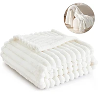 White Fleece Throw Blanket for Couch - Super Soft Cozy Blankets for Women, Cute Small Blanket for Girls, 59x79 Inches 1