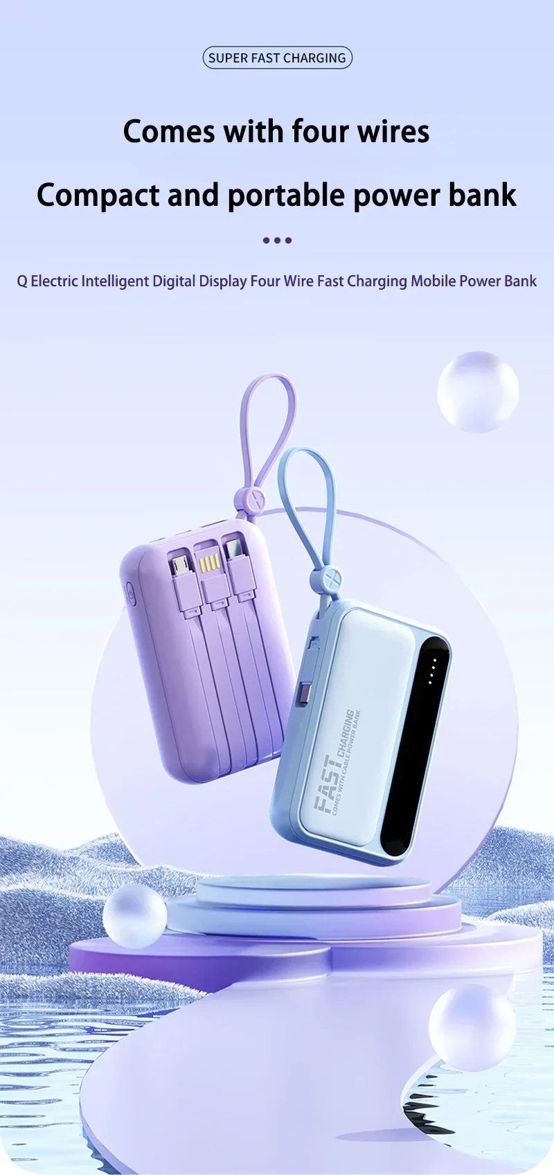 20000mah Portable Power Bank With Fast Charging 4-wire Charger_voghion.com