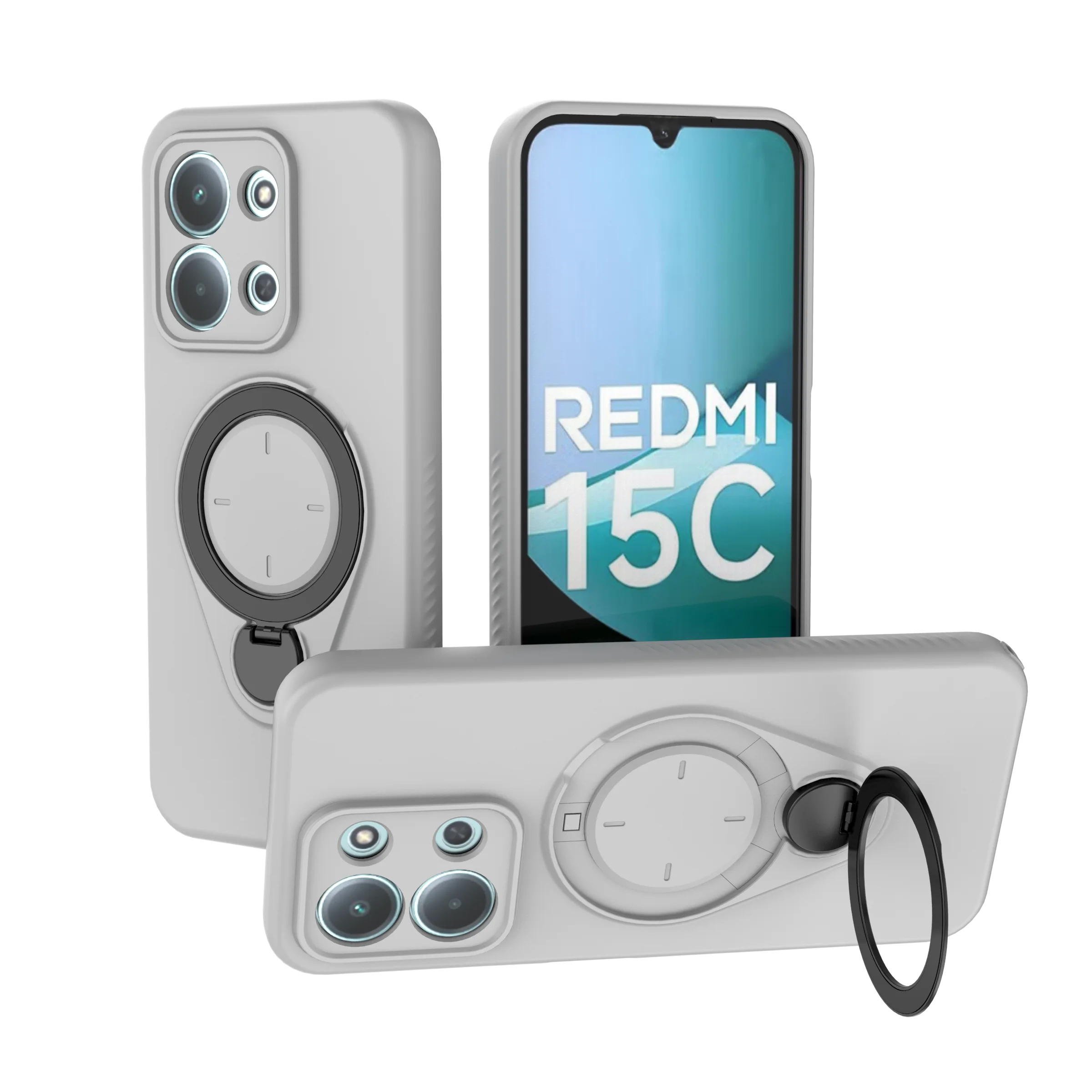 Rotating Magnetic Stand Phone Case with Wireless Charging and Shockproof Armor Protection