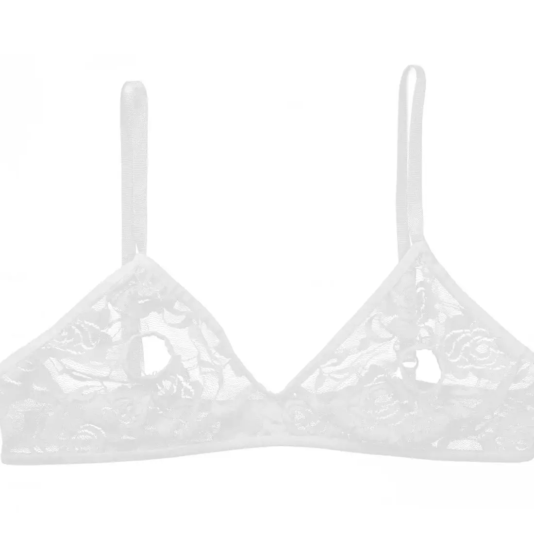 Sexy Tops for Women Clubwear Carnival Adult Costumes Lingerie Lace Floral Nipple Hollow Out Bralette Wire-free Unlined Bra Tops