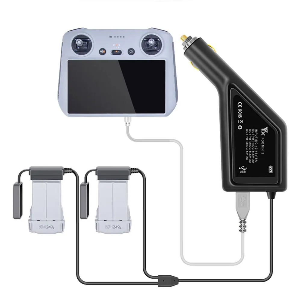 Per Dji Mini 3 Caricabatteria 3 In 1 Caricabatteria Da Auto Per Dji Mini 3 / 3 Pro Telecomando Drone Rc Accessori