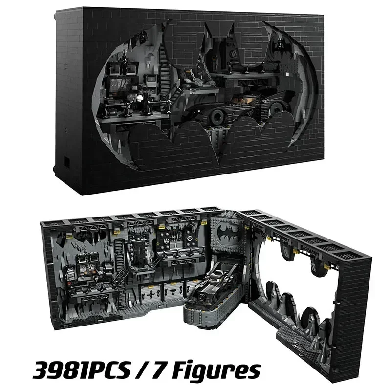 재고 BatCave 섀도우 박스 자동차 빌딩 블록 모델, 소년용 조립 벽돌 장난감, 크리스마스 Gi용, 76252 3981 개 호환, 2023 신제품