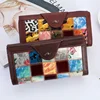 Women's Leather Clutch Bag Leather Stitching Long Wallet Mobile Phone Wallet Leather Iron Frame Wallet 6