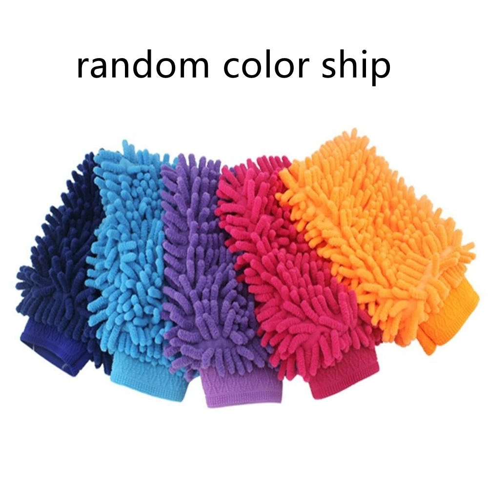 5pcs Car Wash Gloves Chenille Coral Fleece Glove Washing Wiper Car Cleaning Towel Auto Dust Washer Mitt Cleaning Accessories