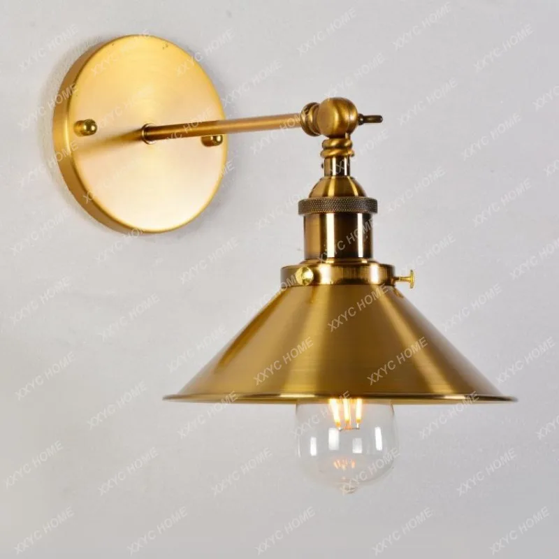 

Bronze Wall Lamp Retro Creative Corridor Aisle Bedside Mirror Front Wall Lamp