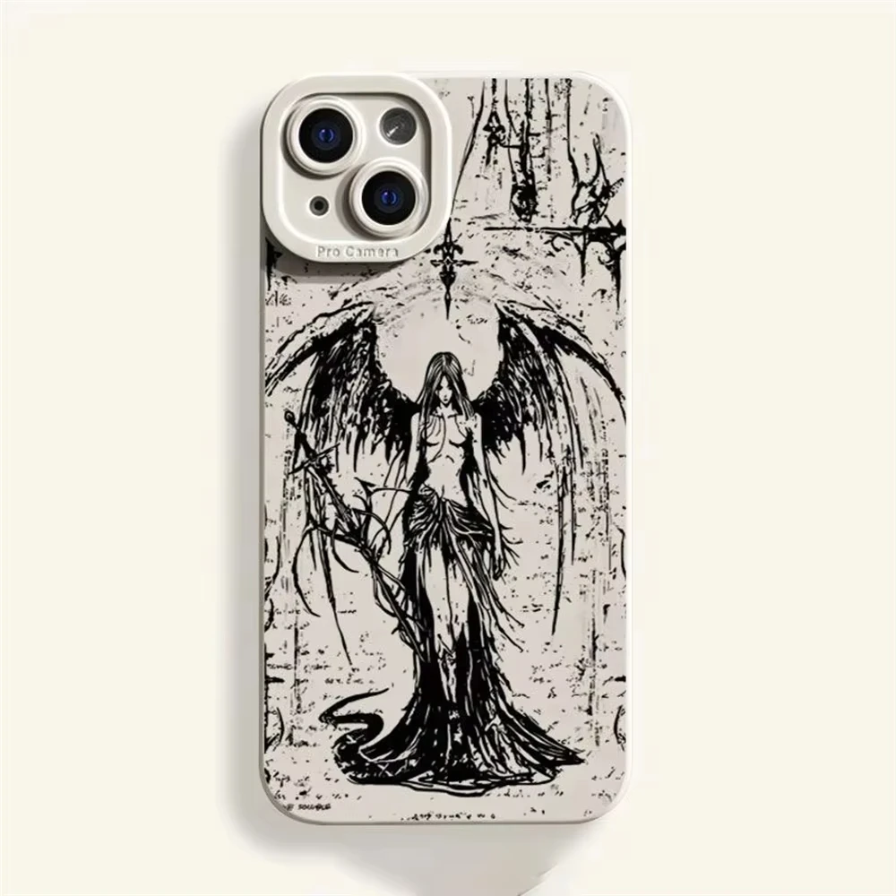 Luxury Black Angel Death Demon Phone Case Cover