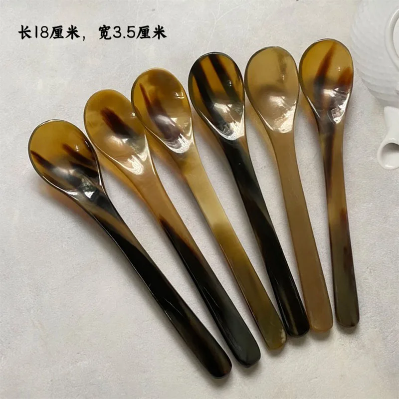 Kitchen Ladles Water alo Horn Spoon Western Cuisine Spoon Creative Dessert Long Handled Horn Products