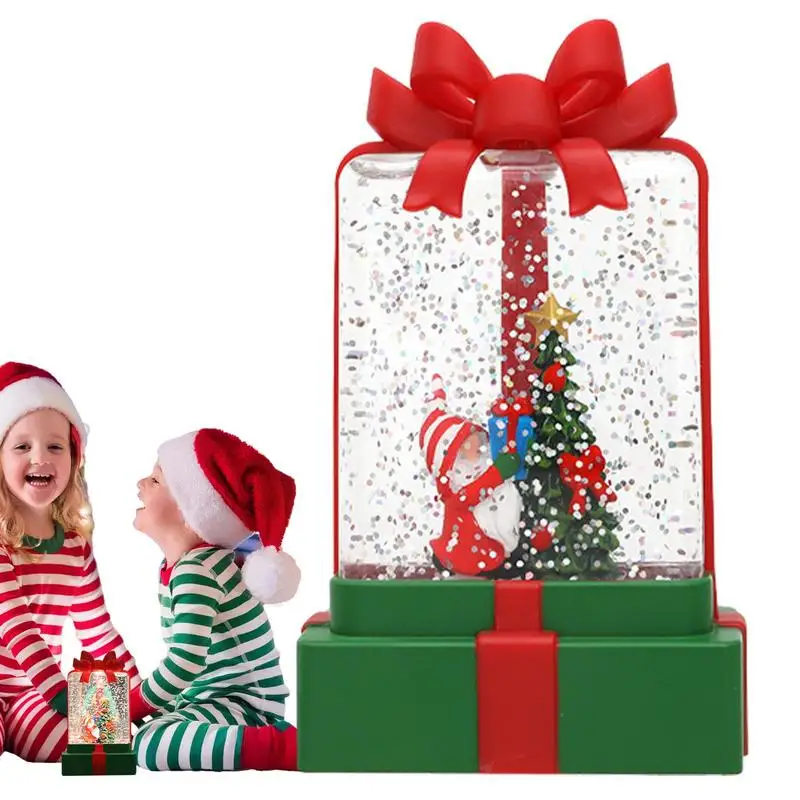 

Рождественский светильник в виде снежного шара, работающий от батареек, Женский светильник с блестками, Санта-Клаусом, снеговиком, подвесной ночник, праздничное украшение для дома