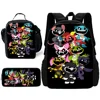 Child School Cartoon Nightmare Critters Backpack with Lunch Bags ,Pencil Bags ,School Bags for Boys Girls Best Gift