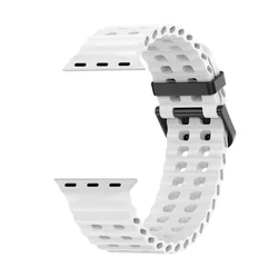 Ocean Silicone Strap Bracelet for Smartwatch - Durable and Stylish Band (White)
