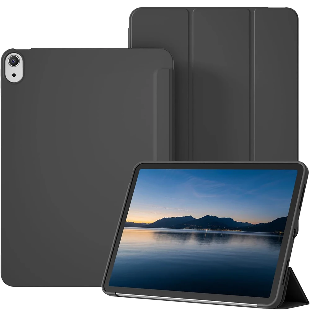 Premium Synthetic Leather Smart Case - Automatic Wake/Sleep, Solid Color, Business Style